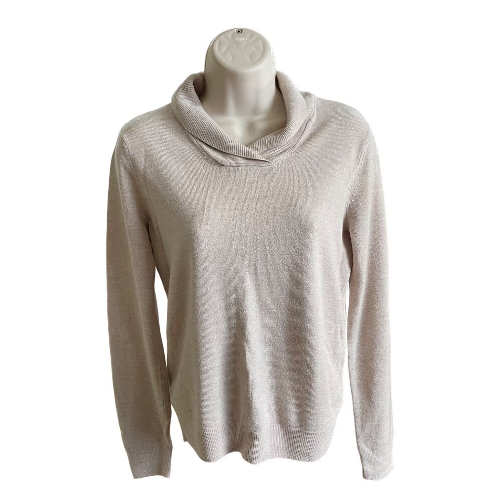 Tog Shop Womens Cowl Neck Knit Sweater Biege Size Small u